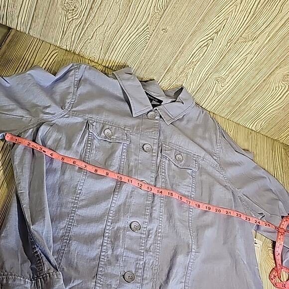Relativity Button Down Linen Blend Top Shacket Womens Plus Size 3X NWT - Picture 9 of 11